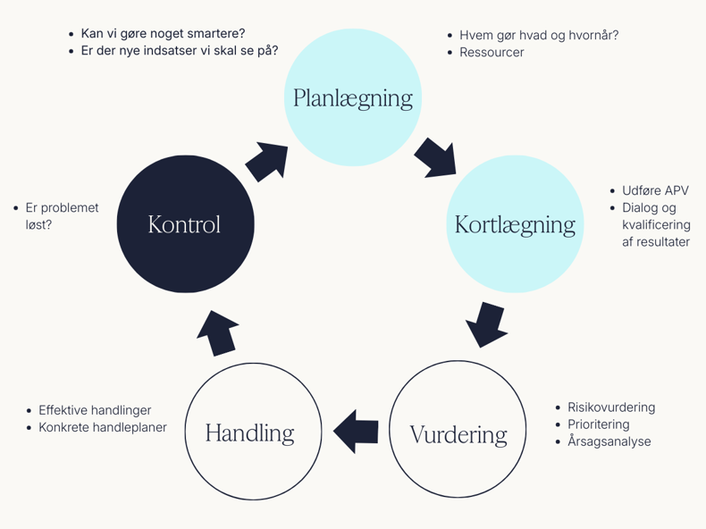 Model over APV-processens faser